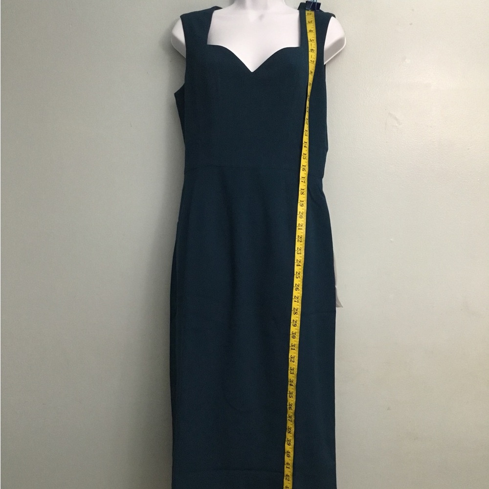 Dress the Population Blue Sheath Midi Dress Sweetheart Neckline
